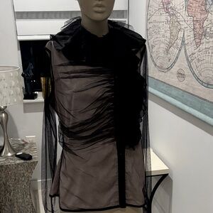 Gracia Black Sheer Blouse